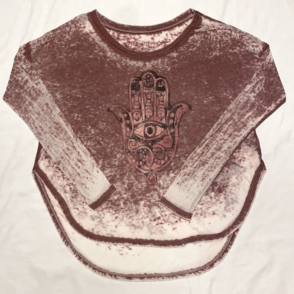 Chaser Hamsa Burnout LS tee
